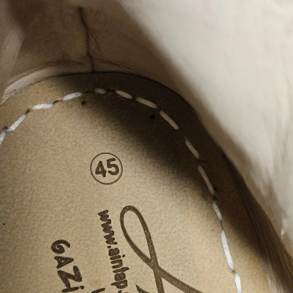 Aintap Barefoot Chelsea‎ Boots Cream Leather Handmade Men 45 Grounding Sole